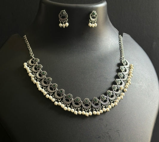 "Timeless Elegance: Oxidised Necklace Set for a Sophisticated Look"